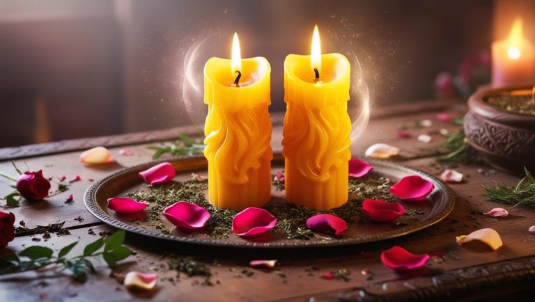 Love binding spells with yellow candles